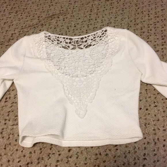 Knitted long sleeve crop top with knit back - Picture 2 of 2